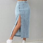 Button-Front Skirt